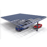 Système de montage de structure de panneau de stationnement de voiture commerciale résidentielle personnalisée cadre abri d'auto photovoltaïque solaire