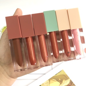 Giá rẻ Glossy Nude Lipgloss Nhà cung cấp màu hồng trắng Wand Lip Gloss ống không có logo OEM trang điểm cho đôi môi - Product Image 1
