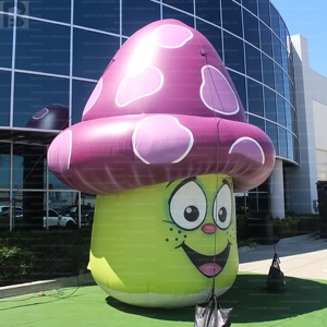 Modèle gonflable géant de 4,5 m (15 pi) avec logo personnalisé, motif champignon souriant, plante ou maison féerique, pour publicité en parcs d'attractions pour enfants ou spectacles - Product Image 2