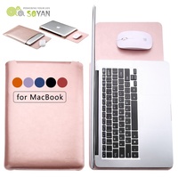 Sac d'ordinateur en cuir imperméable 2 en 1 et tapis de souris avec surface de glisse fluide pour MacBook Air/Pro, housse de protection