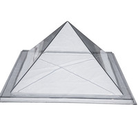 Dôme de toit fixe en polycarbonate double couche, type pyramide, multicolore, en acrylique, pour l'éclairage naturel des toits plats