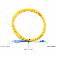 Cordon de brassage fibre optique simplex SC UPC vers LC UPC monomode 9/125 µm jaune gaine LSZH 1m 2m 3m 5m 10m FTTH LAN WAN