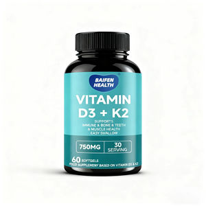 OEM Volwassenen & Kinderen Vitamine D3 + K2 Softgel Capsules 60 stuks Immuunsysteem, Botten, Tanden, Spiergezondheid, Energie Ondersteuning, Gemakkelijk te slikken - Product Image 1