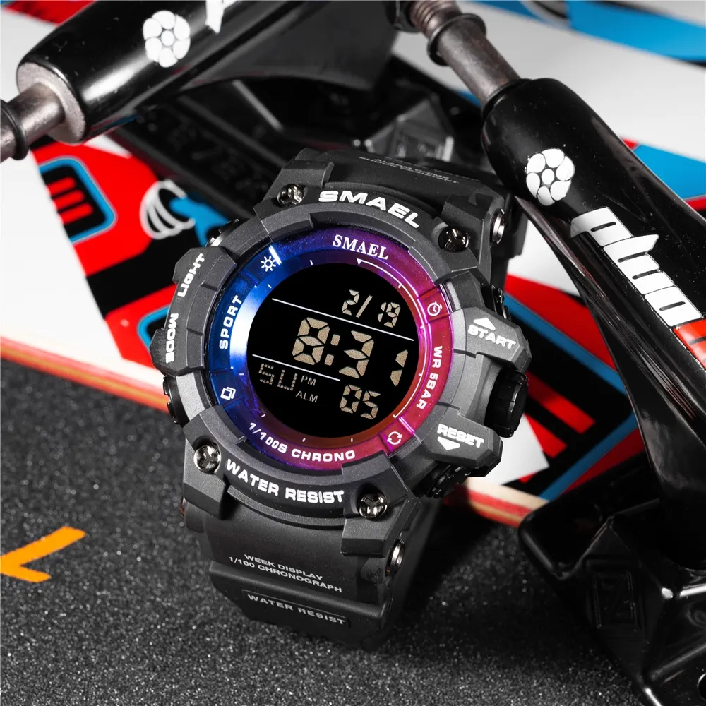 SMAEL 8046 mens electronic plastic watch relojes de hombre wristwatch for outdoor sports digital led watch