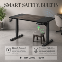 Bureau électrique réglable AOR 2026 à moteur unique avec fonction anti-collision, verrou de sécurité, trou de câblage – Vente en gros usine