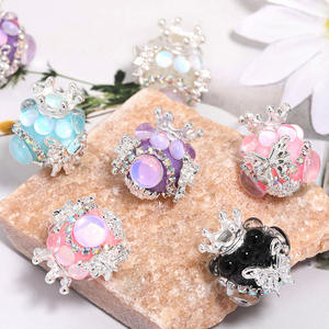 2025 Hot Selling 21mm Handmade Cat-Eye Lucite Bead Colorful DIY Crown Fancy Loose Beads Pendant Stringing <b>Pen</b> Jewelry Making - Product Image 3