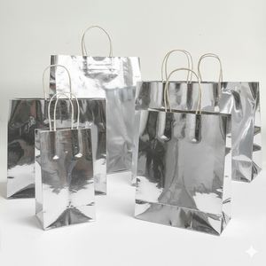 Custom Logo Print Eco-Friendly Disposable Luxury Kraft Paper Tote Bags with Microwaves for Supermarkets-Wholesale - Product Image 1