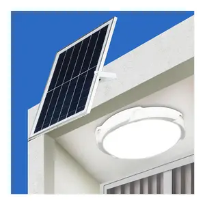 Lampu langit-langit tenaga surya dalam ruangan pabrik langsung dengan pengendali jarak jauh lampu cahaya matahari untuk dalam ruangan lampu rumah