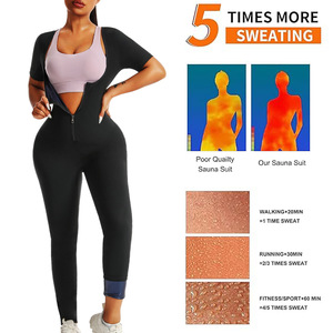 Combinaison de sport amincissante une pièce pour <span class=keywords><strong>femme</strong></span>, effet galbant et anti-transpiration, avec fermeture éclair, idéale pour le yoga et le fitness – <span class=keywords><strong>Prix</strong></span> de gros - Product Image 5