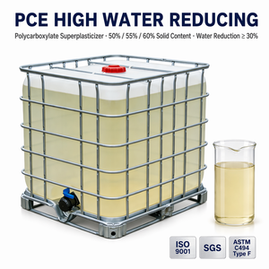 Florey Superplastificante de Policarboxilato de Alto Rendimiento, Aditivo Líquido para Concreto, 50% de Contenido Sólido, 6% de Reducción de Agua - Product Image 2