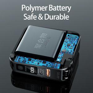 Remax RPP-20 15000 mAh Powerbank 18W PD sạc di động chủ sạc nhanh phí bên ngoài pin tường Adapter ngân hàng điện với cáp - Product Image 6