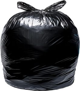 Bolsas de Plástico Negras con Asas para Llevar Comida, de 12x6x22 Pulgadas, 15 Micras, Duraderas, Ideales para Comercios - Product Image 1