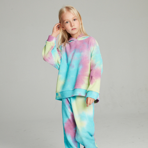 Vêtements pour enfants Longxi, vente en gros de sweats à capuche tie-dye pour filles, ensembles de vêtements pour enfants - Product Image 1