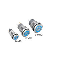 Interrupteur à bouton poussoir LED étanche 20A 16MM/19MM/22MM Momentané à réinitialisation automatique / à verrouillage automatique IP65 Interrupteur à bouton métallique