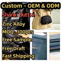 Kancing Logam Custom Pabrik, Kancing Shank Custom Emas, Kancing Mewah dari Paduan Seng, Kancing Berhias Rhinestone untuk Pakaian, Bebas Nikel