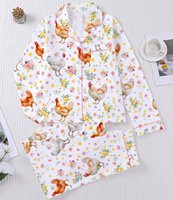 Ensemble de pyjama personnalisé pour femmes et enfants, imprimé animaux de la ferme, style western, deux pièces, vêtements de nuit pour la maison