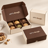 Boîtes à biscuits personnalisées avec inserts, emballages cadeaux en papier imprimé pour biscuits, pâtisseries, desserts et produits de boulangerie