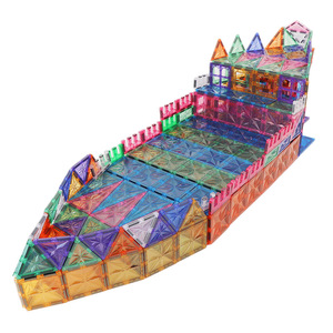 66 pièces Blocs de construction magnétiques pour enfants, jouets éducatifs STEM, thème princesse, blocs de construction magnétiques de dessins animés, <span class=keywords><strong>château</strong></span> rose - Product Image 3