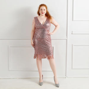 18193-S # paillettes corte, taglia Super grassa, grande, bellezza, abito da spettacolo, serata banchetto - Product Image 2