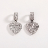 Chaîne de clavicule plaquée or en forme de cœur, accessoires hip-hop en métal, chaîne de pull en zircone cubique, collier pour femme