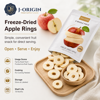 Anneaux de pommes lyophilisées, collation de fruits naturels, chips de pommes prêtes à consommer, durée de conservation de 18 mois, OEM, marque privée, approvisionnement en vrac