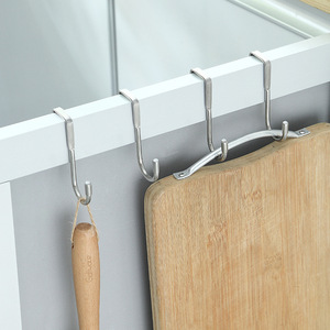 Double S-shaped Stainless Steel Hooks 5-10kg Load Multi-purpose Kitchen Bathroom Bedroom Cabinet Door Hangers - Product Image 4