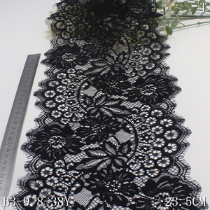 Sản Xuất Không Căng Hoa Mô Hình 23Cm Rộng Màu Đen Đỏ Pháp Chantilly Ren Vải <span class=keywords><strong>Trim</strong></span> Cho Phụ Nữ Ăn Mặc - Product Image 1