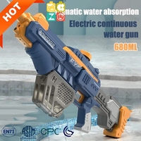 Grossistes 2025 Pistolet à eau électrique pour adulte Puissant pistolet à eau Recharge entièrement automatique Pistolet à eau 680cc Réservoir Jeu de plein air