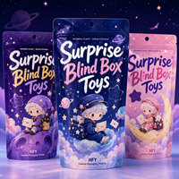 Sachets Doypack Mylar à fermeture éclair imprimés sur mesure, vides, pour jouets surprise, blocs de construction, bonbons et emballage de boîtes mystères