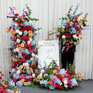 Columna de Flores Artificiales de Seda Realistas, Arcoíris, para Decoración de Bodas, Cumpleaños, Eventos, Fondo - Product Image 1