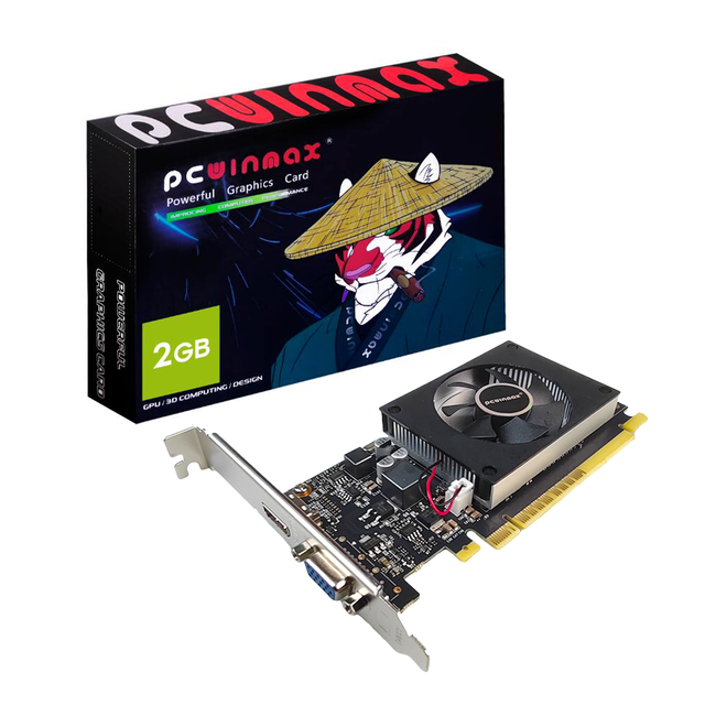 Original GeForce GT 710 2GB/1GB DDR3 Single Fan Low Profile Graphics Card Quiet No PCIe Power Required Bulk GPU