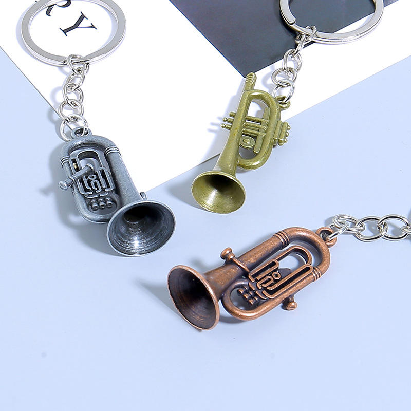 KC1417 Mini Saxophone Shaped Metal Key Ring Pendant Miniature Musical ...