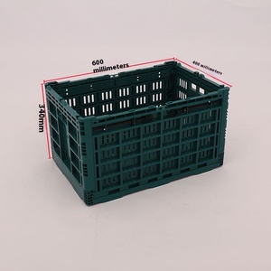 Nhà Máy Bán Hàng Dày Quân Màu Xanh Lá Cây Nhựa Gấp Giỏ Trái Cây Tát Loại Tươi Hộp Lưu Trữ Thùng - Product Image 6