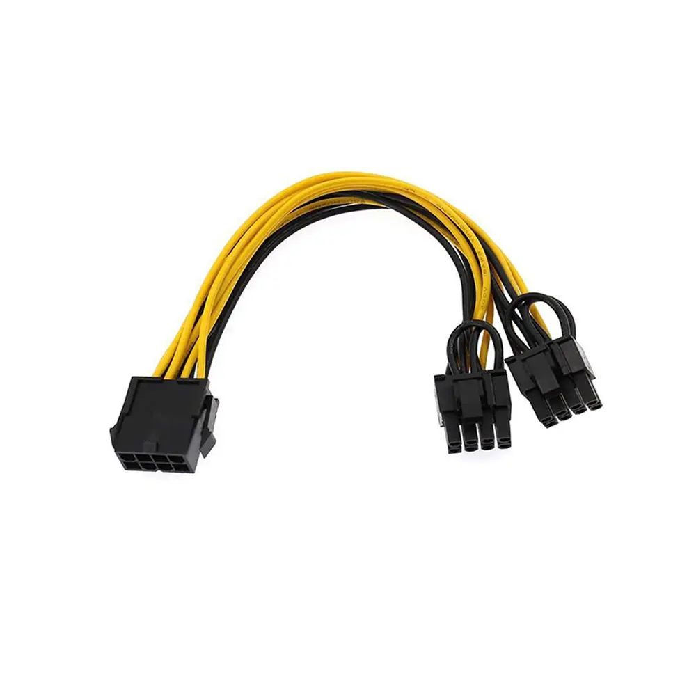 ATX وحدة المعالجة المركزية 8 دبوس PCI-E إلى ثنائي بكيي 2X 8Pin (6 + 2) الفاصل 16AWG 18AWG الطاقة كابل PCI بطاقة جرافيكس موصل PC GPU/PSU