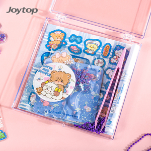 Joytop Vente en gros Personnalisé <span class=keywords><strong>Mikko</strong></span> Flower Letter Story CD Box Goo Card Set Cartoon Animal Sticker Cute Kids Eco-Friendly Sequins - Product Image 4