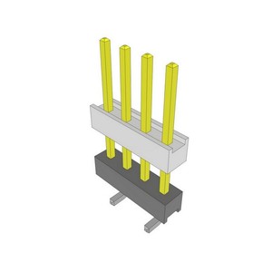 מחברי מותג HW-04-09-<span class=keywords><strong>L</strong></span>-S-400-SM מחבר גמיש מרופד 4P  עם מרווח ראש, מחבר HW 2.54 מ\"מ מצופה זהב HW0409LS400SM להרכבה על פני השטח - Product Image 1
