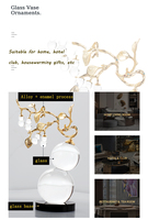 Lumière luxe moderne créatif verre art déco décoration modèle maison villa salon meuble TV armoire à vin décoration