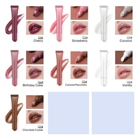 Huile à lèvres hydratante avec grand applicateur, baume à lèvres maquillage, marque privée, saveur fruitée végétalienne, avec porte-clés