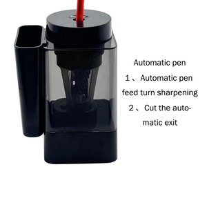 Grande capacità della batteria nero di plastica da scrivania temperamatite elettrico scuola <span class=keywords><strong>automatico</strong></span> temperamatite per i bambini con portapenne - Product Image 2