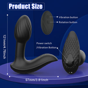 Diskon besar Remote Control nirkabel pria pemijat prostat bergetar Vibrator Anal berputar - Product Image 5