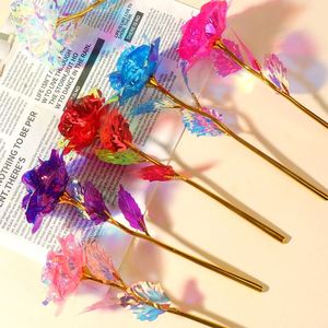 Fashionable Rectangle Crystal Gold Foil <b>Rose</b> - Non-Lighted <b>Artificial</b> Flower for Various Festivals & Events - Product Image 1