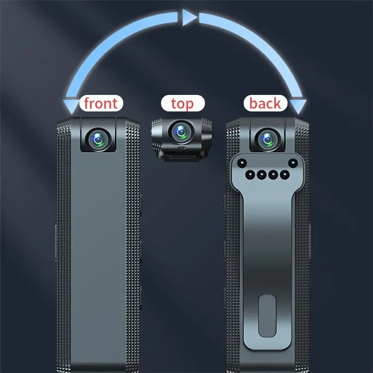 2023 HOT 1080P Mini tragbare tragbare Körper kamera 180 Drehung mit LED-Licht unterstützung Nachtsicht aufnahme und Audio aufnahme