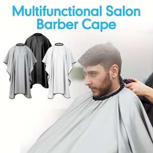 Tablier <span class=keywords><strong>de</strong></span> barbier imperméable en polyester pour adulte avec logo personnalisé, pour la coupe <span class=keywords><strong>de</strong></span> cheveux, beige, crème, gris, rouge, cape <span class=keywords><strong>de</strong></span> <span class=keywords><strong>salon</strong></span> - Product Image 4