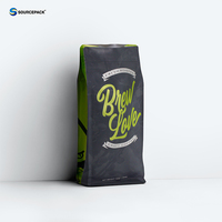 Sacs d'emballage à fond plat personnalisable, sacs en plastique pour café, à fermeture éclair, sachets alimentaires 250g 1kg 12oz, avec fermeture à glissière