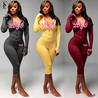 Dames Capri Set Hoge Stretch Hug Body Nylon Streetwear Hoodie Jack & Shorts Set Twee Delen Gym Workout Dames Kledingset