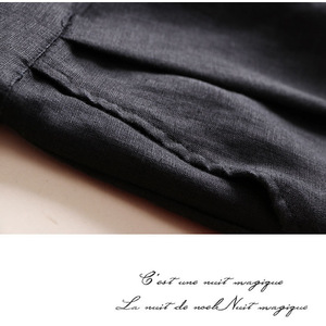 <span class=keywords><strong>Pantalon</strong></span> décontracté en <span class=keywords><strong>lin</strong></span> vintage pour <span class=keywords><strong>femme</strong></span>, <span class=keywords><strong>grande</strong></span> <span class=keywords><strong>taille</strong></span>, ample, artistique, amincissant, coupe courte, jambe large, 145 - Product Image 4