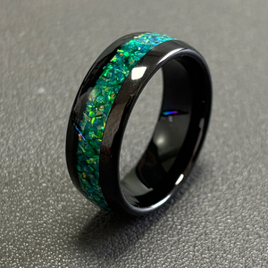 Vàng lá Thiên Thạch nhẫn đen vonfram Mens ban nhạc đám cưới Nhẫn ALIN thiết kế mới phun cát tungsten carbide Nhẫn - Product Image 5