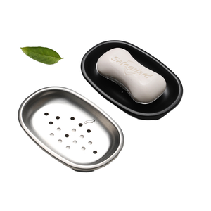 New Đơn Giản Thép Không Gỉ Xà Phòng Món Ăn Chủ 2-Mảnh Hình Bầu Dục Phòng Tắm Thiết Lập - Product Image 1