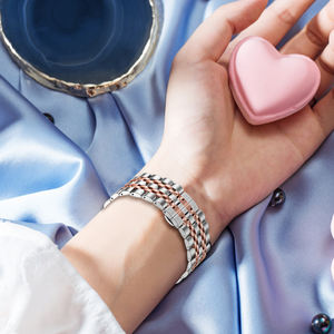 Bracelet de montre en métal pour Samsung Galaxy Watch 6 5 4 44 40 45mm Band Watch 6 Classic 47 42 46mm No Gaps 7 Bandes Bracelet en acier inoxydable - Product Image 3