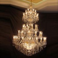 Lustre en verre personnalisé de grande taille, style nordique moderne, empire, pour hôtels, salles de réception et hôtels, forme allongée